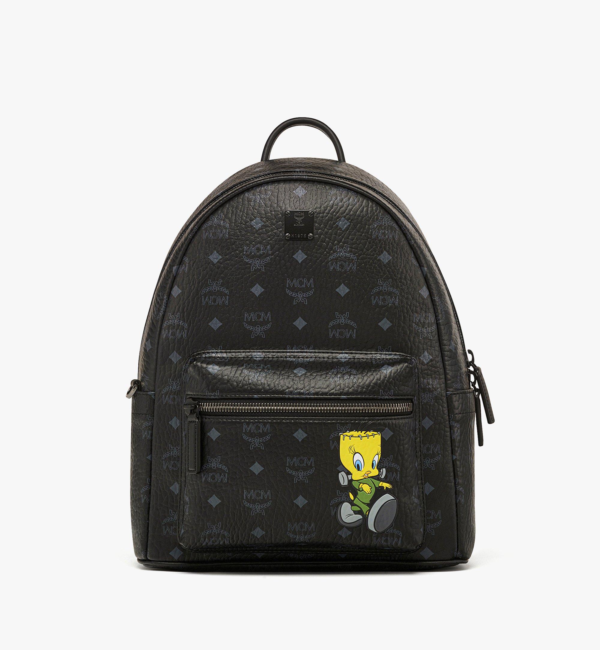 Mcm black and white on sale backpack